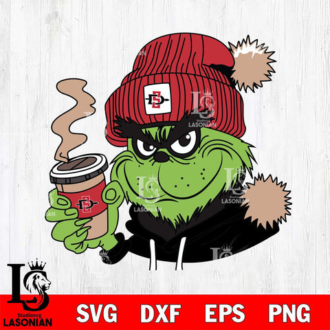 San Diego State Aztecs Boujee Grinch 4 Svg Eps Dxf Png File, Digital Download, Instant Download