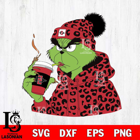 San Diego State Aztecs Boujee Grinch 8 Svg Eps Dxf Png File, Digital Download, Instant Download