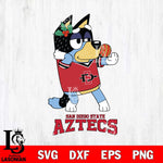 San Diego State Aztecs Christmas Bluey Bandit Heeler Cut Files,Bluey Cricut,Christmas Svg , Bluey svg , Digital Download, dxf eps png pdf file