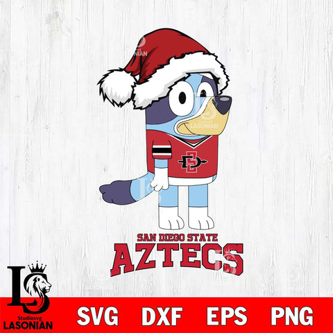 San Diego State Aztecs Christmas Bluey Hat Cut Files,Bluey Cricut,Christmas Svg , Bluey svg , Digital Download, dxf eps png pdf file