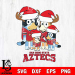 San Diego State Aztecs Christmas Bluey Santa Family Cut Files,Bluey Cricut,Christmas Svg , Bluey svg , Digital Download, dxf eps png pdf file