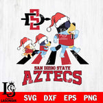 San Diego State Aztecs Christmas Family Bluey Walking Cut Files,Bluey Cricut,Christmas Svg , Bluey svg , Digital Download, dxf eps png pdf file