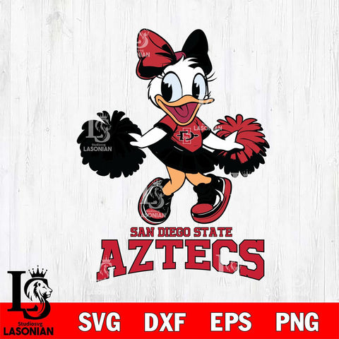 San Diego State Aztecs Daisy Duck Cheerleader Disney, Svg Eps Dxf Png File, Digital Download