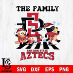 San Diego State Aztecs Family Bluey Christmas Svg Eps Dxf Png File, Digital Download