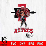 San Diego State Aztecs Fan Girl Svg Eps Dxf Png File, Digital Download, Instant Download