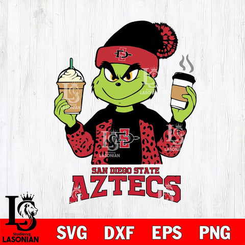 San Diego State Aztecs Grinch 2 coffee Svg Eps Dxf Png File, Digital Download, Instant Download