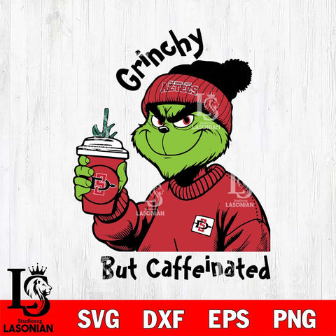 San Diego State Aztecs Grinchy But Caffeinated Svg Eps Dxf Png File, Digital Download, Instant Download