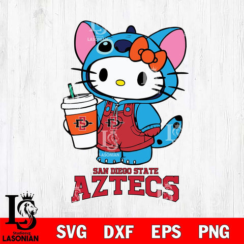 San Diego State Aztecs Hello Kitty Stitch Svg Eps Dxf Png File, NCAA svg, Digital Download, Instant Download