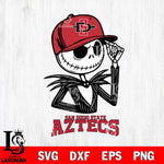 San Diego State Aztecs Jack Skellington 3 Halloween Svg Eps Dxf Png File, NCAA svg, Digital Download, Instant Download