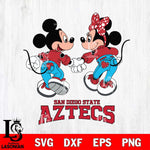 San Diego State Aztecs Mickey Minnie Valentine Rugby Svg Eps Dxf Png File, Digital Download ,Instant Download, Cricut File