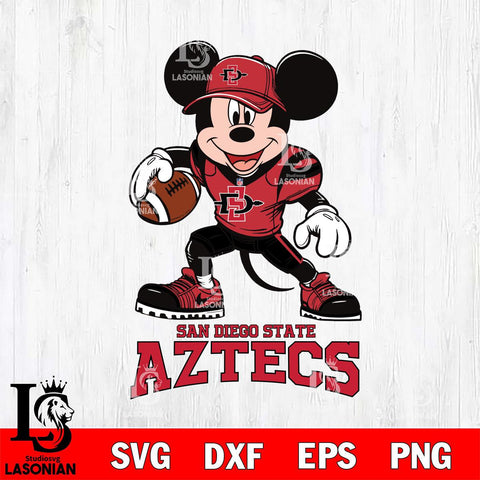 San Diego State Aztecs Mikey Mouse Disney, Svg Eps Dxf Png File, Digital Download