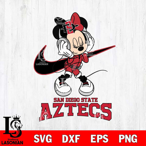 San Diego State Aztecs Minnie Mouse Dancing NIKE, Svg Eps Dxf Png File, Digital Download