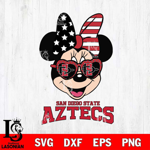 San Diego State Aztecs Minnie Mouse Love 2, Svg Eps Dxf Png File, Digital Download