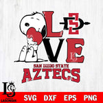 San Diego State Aztecs Snoopy Sport 10 Svg Eps Dxf Png File, Digital Download