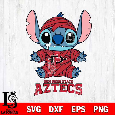 San Diego State Aztecs Stitch Mummy Svg Eps Dxf Png File, NCAA svg, Digital Download, Instant Download