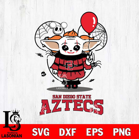 San Diego State Aztecs Stitch Pennywise Halloween Svg Eps Dxf Png File, Digital Download, Instant Download