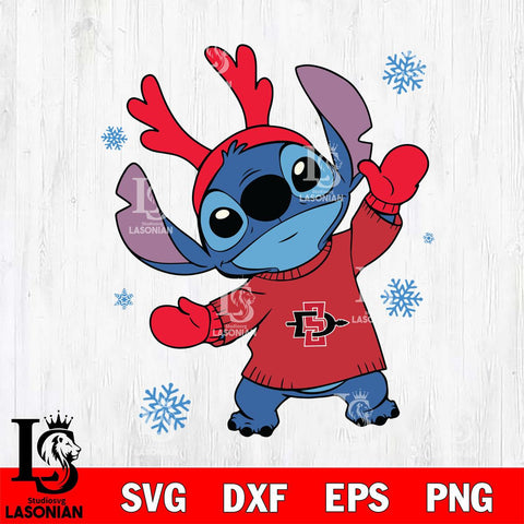 San Diego State Aztecs Stitch Santa Christmas Svg Eps Dxf Png File, Digital Download, Instant Download