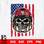 San Francisco 49ers American Skull Helmet Svg Eps Dxf Png File, Digital Download, Instant Download