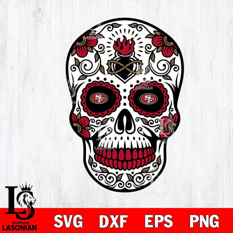 San Francisco 49ers Badass Mexico Skull SVG