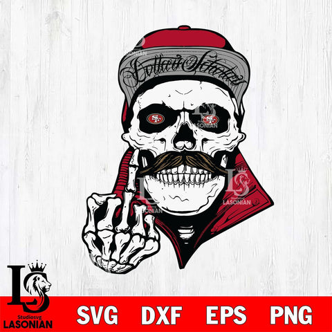 San Francisco 49ers Badass Skull PNG SVG