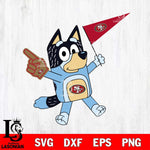 San Francisco 49ers Bandit Bluey Flag Svg Eps Dxf Png File,NFL Cut Svg Files,Digital File,Sublimation