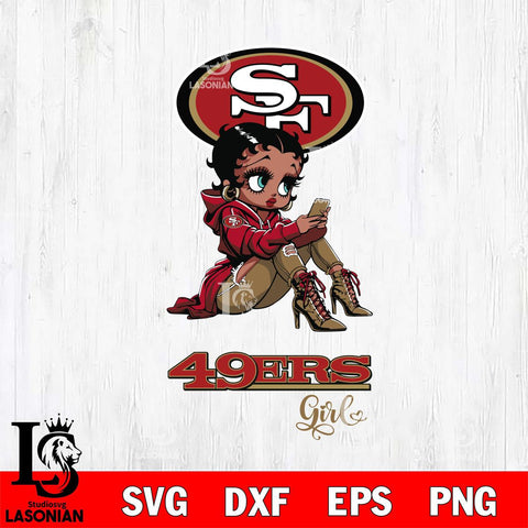 San Francisco 49ers Beauty Black Fan Girl Football Svg Eps Dxf Png File, Digital Download, Instant Download