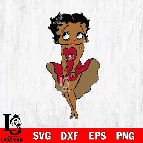 San Francisco 49ers Betty Boop Sexy Cheering SVG Svg Eps Dxf Png File, Digital Download, Instant Download