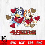 San Francisco 49ers Bluey & Bingo 10 Svg Eps Dxf Png File, NFL svg, Digital Download, Instant Download