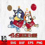 San Francisco 49ers Bluey & Bingo 2 Svg Eps Dxf Png File, NFL svg, Digital Download, Instant Download