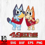 San Francisco 49ers Bluey & Bingo 5 Svg Eps Dxf Png File, NFL svg, Digital Download, Instant Download