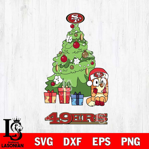 San Francisco 49ers Bluey Chilli Christmas Tree Svg Eps Dxf Png File, Digital Download