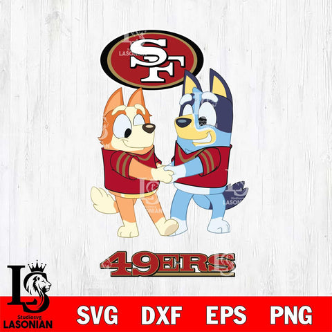 San Francisco 49ers Bluey Chilli Dance Svg Eps Dxf Png File, Digital Download, Instant Download