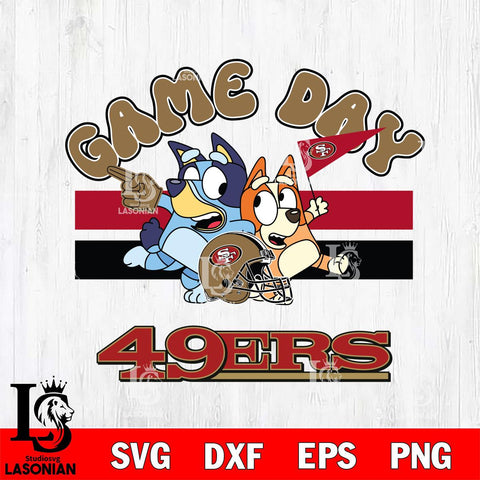 San Francisco 49ers Bluey Chilli  Game day NFL Svg Eps Dxf Png File, Digital Download, Instant Download