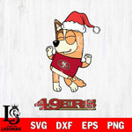 San Francisco 49ers Bluey Chilli Happy Christmas Svg Eps Dxf Png File, Digital Download