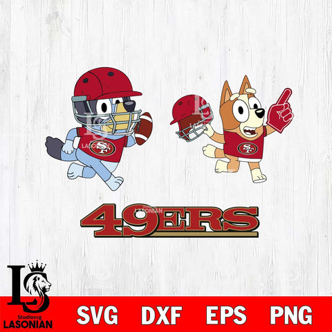 San Francisco 49ers Bluey Chilli NFL 2 Svg Eps Dxf Png File, Digital Download, Instant Download