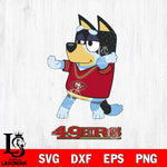 San Francisco 49ers Bluey Dad Dance Svg Eps Dxf Png File, Digital Download, Instant Download