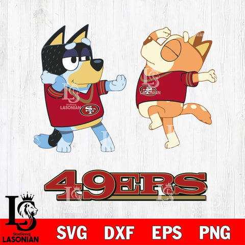 San Francisco 49ers Bluey Dance Svg Eps Dxf Png File, Digital Download, Instant Download