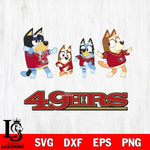 San Francisco 49ers Bluey Dance Mode Squats Svg Eps Dxf Png File, Digital Download, Instant Download