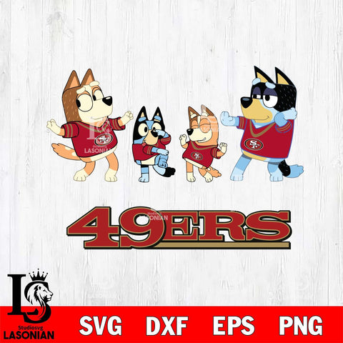 San Francisco 49ers Bluey Dance Squats Svg Eps Dxf Png File, Digital Download, Instant Download