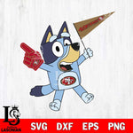 San Francisco 49ers Bluey Flag NFL Football Svg Eps Dxf Png File, Digital Download, Instant Download