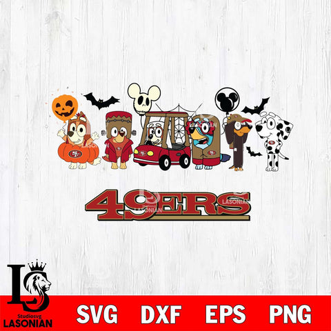 San Francisco 49ers Bluey Halloween Svg Eps Dxf Png File, Digital Download, Instant Download