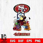 San Francisco 49ers Bluey Halloween NFL 2 Svg Eps Dxf Png File, Digital Download, Instant Download