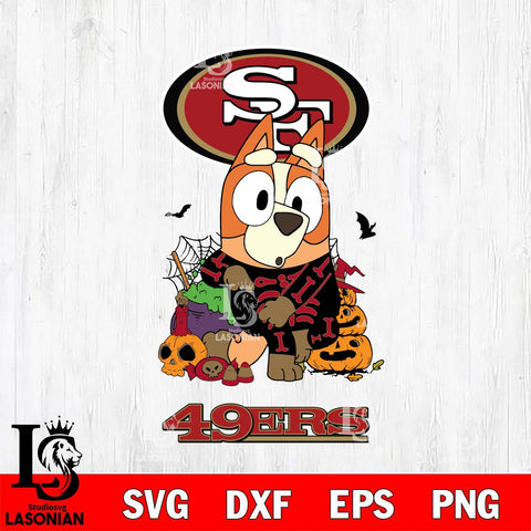 San Francisco 49ers Bluey Halloween NFL Svg Eps Dxf Png File, Digital Download, Instant Download