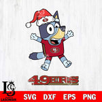 San Francisco 49ers Bluey Happy Christmas Svg Eps Dxf Png File, Digital Download