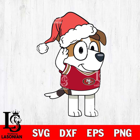 San Francisco 49ers Bluey Jack Christmas Svg Eps Dxf Png File, Digital Download, Instant Download