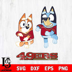 San Francisco 49ers Bluey with Chilli Dance Svg Eps Dxf Png File, Digital Download, Instant Download