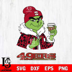 San Francisco 49ers Boujee Grinch Leopard Christmas Svg Eps Dxf Png File,Cricut svg files, Digital Download, Instant Download