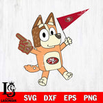 San Francisco 49ers Chilli Heeler Bluey Flag Svg Eps Dxf Png File,NFL Cut Svg Files,Digital File,Sublimation