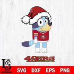 San Francisco 49ers Christmas Bluey Hat Svg Eps Dxf Png File,Cut Svg Files, Digital File, Sublimation