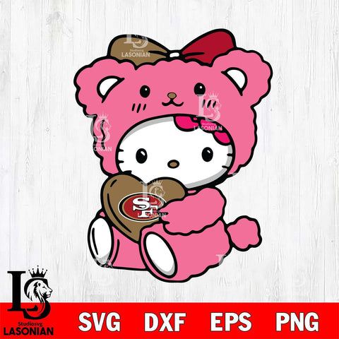 San Francisco 49ers Cute Hello Kitty 3 Svg Eps Dxf Png File, Digital Download, Instant Download